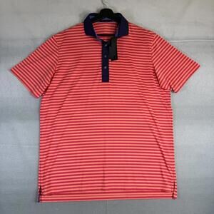 Greyson Golf Polo Shirt Mens XL Red Purple Striped Chinookan Performance NWT
